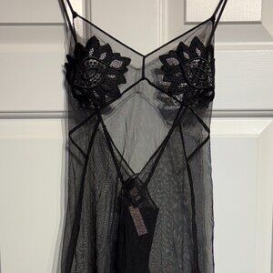 NWT - Victoria's Secret Lingerie Dress / Night Gown Black Mesh (Size S)